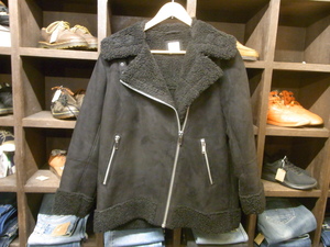 GAP FAKE MOUTON BOA DOUBLE RIDERS JACKET SIZE M ギャップ フェイク ムートン ボア ダブル ライダース ジャケット B-3