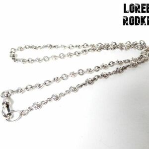 美品 Loree Rodkin ローリーロドキン 42㎝ STERLING ラウンドクッション クロス チェーン ネックレス シルバー