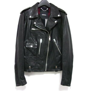 送料無料★新品★DIESEL ディーゼル★レザーライダースジャケット★L-MORGAN JACKET★M★ブラック★牛革