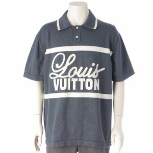 【ルイヴィトン】Louis Vuitton　メンズ ロゴ ヴィンテージサイクリング ポロシャツ 1AAGMY グレーブルー 【中古】【正規品保証】195771