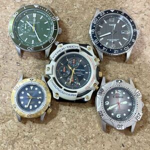 ●時計ジャンク● ５本まとめ売り　CASIO TIMEX ALBA Canon UNITED ARROWS フェイス　必ず説明文お読み下さい　408