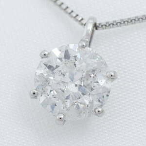 3k番　1.507ｃｔ　G　SI2　VG　ネックレス　プラチナ　Pt900　レディース　ダイヤモンド　ティファニー　大粒　シンプル　立爪　6本