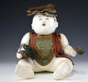 【蔵A3065】古美術　御所人形　希少　からくり人形　江戸時代　ガラスケース付き