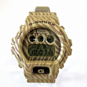 カシオ G-SHOCK DW-6900ZB クォーツ ゼブラ カモフラージュ ゴールド 時計 腕時計 メンズ 美品☆0341