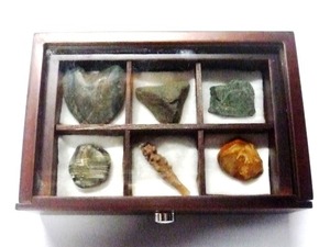 特別製作の手作りのミニ標本「伊勢志摩～奥伊勢産出の珍しい石」（奇形石等６種類）