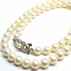 MIKIMOTO(ミキモト)《K14WGアコヤ本真珠ネックレス》A 約6.5-7.0mm珠 27.8g 約43.5cm pearl necklace ジュエリー jewelry EA5/EA5