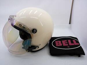 【送料無料】使用極わずか 程度上 復刻モデル BELL ベル 500-TXJ アイボリー Mサイズ バブルシールド付き ジェットヘルメット