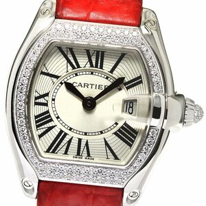 カルティエ CARTIER WE500260 ロードスター ダイヤベゼル K18WG クォーツ レディース 保証書付き_760411