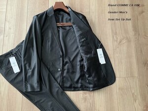 新品訳有り COMME CA ISM MEN コムサイズム ウォッシャブル デニム調 ジャージー セットアップ 05ブラック Sサイズ 01GE10 定価25,800円