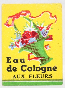 フランスアンティーク香水ラベル　Eau de Cologne AUX FLEURS １９００年