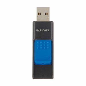 【新品】（まとめ）RiDATA ラベル付USBメモリー32GB ブラック/ブルー RDA-ID50U032GBK/BL 1個【×3セット】