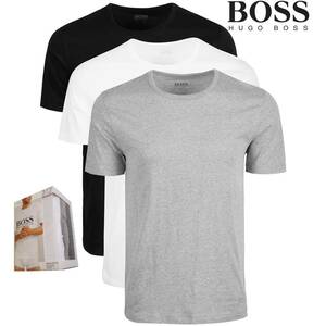 新品★ヒューゴ ボス HUGO BOSS★大きいサイズ★Tシャツ 3枚 セット★ブラック ホワイト グレー杢★コットン 100%★XXL☆533