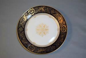 Bleu de Sevres ファット・ブルー ロザース ブルーバンド プレート 大皿 食器 飾り皿 金彩 25㎝　MANUFACTURE NATIONALE Dore A SEVRES