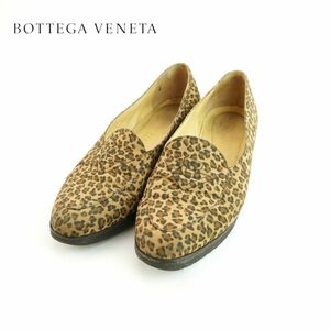 BOTTEGA VENETA ボッテガヴェネタ 22.5 フラットシューズ レオパード柄 ブラウン系/LC10