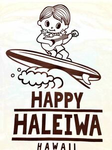 【ハワイファン必携】Happy Haleiwa ハッピーハレイワ ラッキーくん×ウクレレ コラボTシャツ 女性Sサイズ 新品 現品限り T恤，女式S