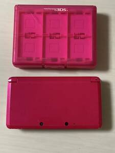 Nintendo ニンテンドー3DS メタリックピンク 動作品 専用ソフトケース付