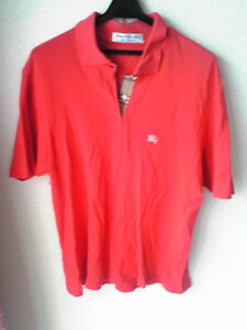 BURBERRYS　赤色　半袖ポロシャツ Lサイズ イギリス製　バーバリー　即決