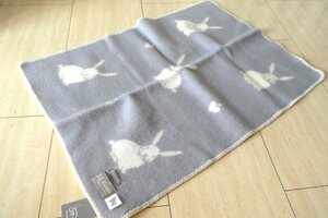 Й★FABULOUSTYLE ファビュラスタイル★リトルブランケット★BUNNY★グレー★ウール80％綿20％★65×90㎝★未使用品★定形外可★