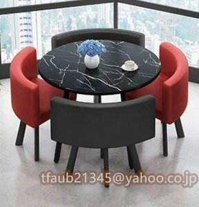 多機能 丸テーブルと椅子 5枚セット テーブルと椅子の組み合わせ 商談 役員応接 会議テーブル