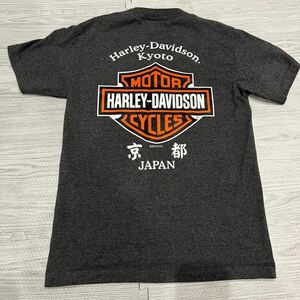 【即決】ハーレーダビッドソン S 京都 HARLEY DAVIDSON Tシャツ バックプリント 2面プリント 両面 ハーレー ビンテージ バイカー 2014