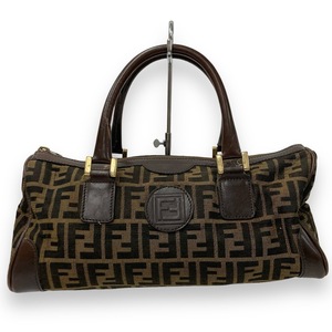 【ITT1O502DEUI】FENDI フェンディトートバッグ ズッカ柄 ミニボストンバッグ ハンドバッグ キャンバス×レザー レディース 中古