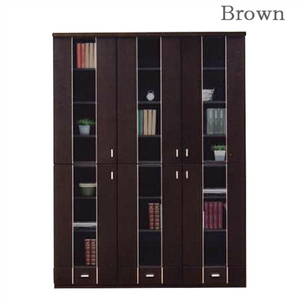 本棚 書棚 完成品 幅135cm リビングボード リビング収納 ハイタイプ 日本製 ブラウン