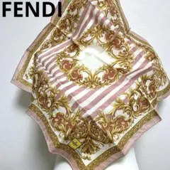 【新品未使用】 FENDI フェンディ ハンカチ スカーフ バロック柄 ピンク