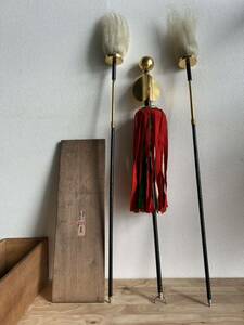 五月人形 毛槍 日本舞踏 3本繋ぎ 長さ97cm 小道具 時代玩具 日本人形 戦前 戦後 当時物 古い