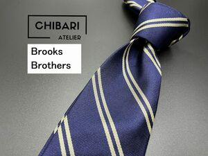 【超美品】BrooksBrothers　ブルックスブラザーズ　レジメンタル柄　ネクタイ　3本以上送料無料　ネイビー　0503100