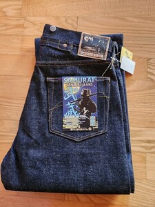 新作 送料込★SAMURAI JEANS サムライジーンズ　S634XX17oz-25th 25周年スペシャル限定 武蔵モデル 太身ストレート サスペンダーボタン　33