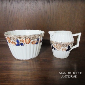 希少 イギリス製 David Chapman and Sons アンティーク雑貨 シュガーボウル クリーマー 茶器 ディスプレイ用 1889年 英国 tableware 1780sb