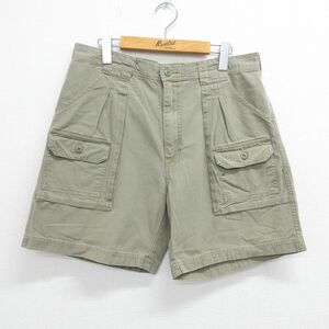 W33/古着 カベラス ショート ブッシュ パンツ ショーツ メンズ 00s ダック地 コットン 濃ベージュ カーキ 23may13 中古 ボトムス 短パ