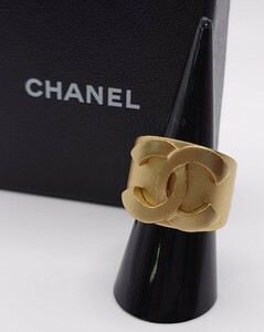 【SR-242】 CHANEL ココマーク リング 金属 素材 01C 刻印 有り 13号 ブランドアクセサリー シャネル 指輪 ゴールド 金色 箱付き