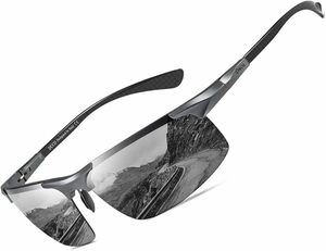 グレー [DUCO] サングラス メンズ 大きいサイズ 偏光 サングラス スポーツ UV400 へんこう さんぐらす 大きな顔に向
