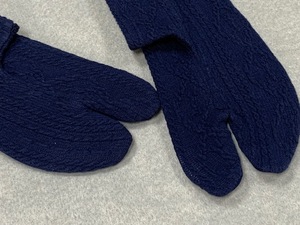 新作入荷！北欧風ニット足袋　ナチュラルアラン模様でカジュアルな着物や普段履きにも　　日本製　フリーサイズ（濃紺）