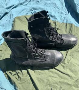 米軍 US 実物 放出品 コンバットブーツ サイズ 10 28 Vibram ビブラム ソール COMBAT 黒 USMC 海兵隊 本革 オール レザー T