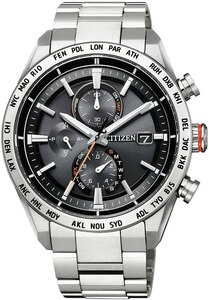 腕時計 シチズン アテッサ AT8181-63E メンズ エコ・ドライブ電波時計 ワールドタイム クロノグラフ 新品未使用 正規品 送料無料