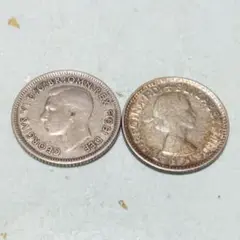 オーストラリア銀貨６ペンス２種２枚