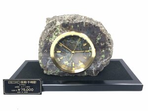 希少 未使用品 SEIKO オパール原石 振動子時計 Vibron ビブロン VZ813 置時計 デットストック ジャンク G12-30