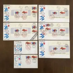 FDC 初日カバー　昭和52年　万国郵便連合加盟100年記念　全7枚セット