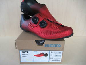 シマノ RC702　赤　ワイド EU39　24.5cm　ロード　SPD-SL　幅広