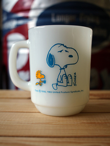 ファイヤーキング★スヌーピー★SNOOPY★マグ★Fire-king★コーヒーブレイク★Mug★1970年★Made in USA