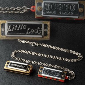 JK198 【TOMBO/HOHNER Little Lady】トンボ・ホーナー リトルレディ「ミニチュア ハーモニカ」横3.6cm 二点 ケース付