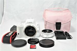 ★実用美品★ キャノン Canon デジタル一眼レフカメラ EOS Kiss X7(ホワイト) 単焦点 レンズセット ■ M-07AP24-1783