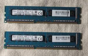 ☆中古☆SKhynix☆サーバ・デスクトップ用 メモリー PC3-12800E 2GB×2枚 合計4GB ECC☆