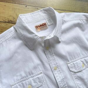 ［インド製］CAMCO カムコ シャンブレー ワークシャツ ホワイト XLサイズ