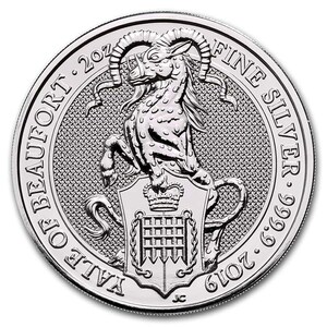 [保証書・カプセル付き] 2019年 (新品) イギリス「クィーンズ ビースト・エール」純銀 10 オンス 銀貨