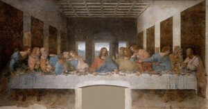 【フルサイズ版】最後の晩餐 キリスト ダヴィンチ 絵画風 壁紙ポスター 特大1105×576mm はがせるシール式 001S1