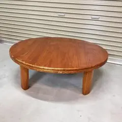昭和レトロ 木製円卓 座卓 折りたたみテーブル ちゃぶ台 ラウンドテーブル古家具