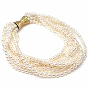 高品質!!MIKIMOTO(ミキモト)◆K18 アコヤ本真珠8連ブレスレット◆A 約23.7g 約19.5cm 3.0mm珠 裸石 pearl パール jewelry EF0/FA0